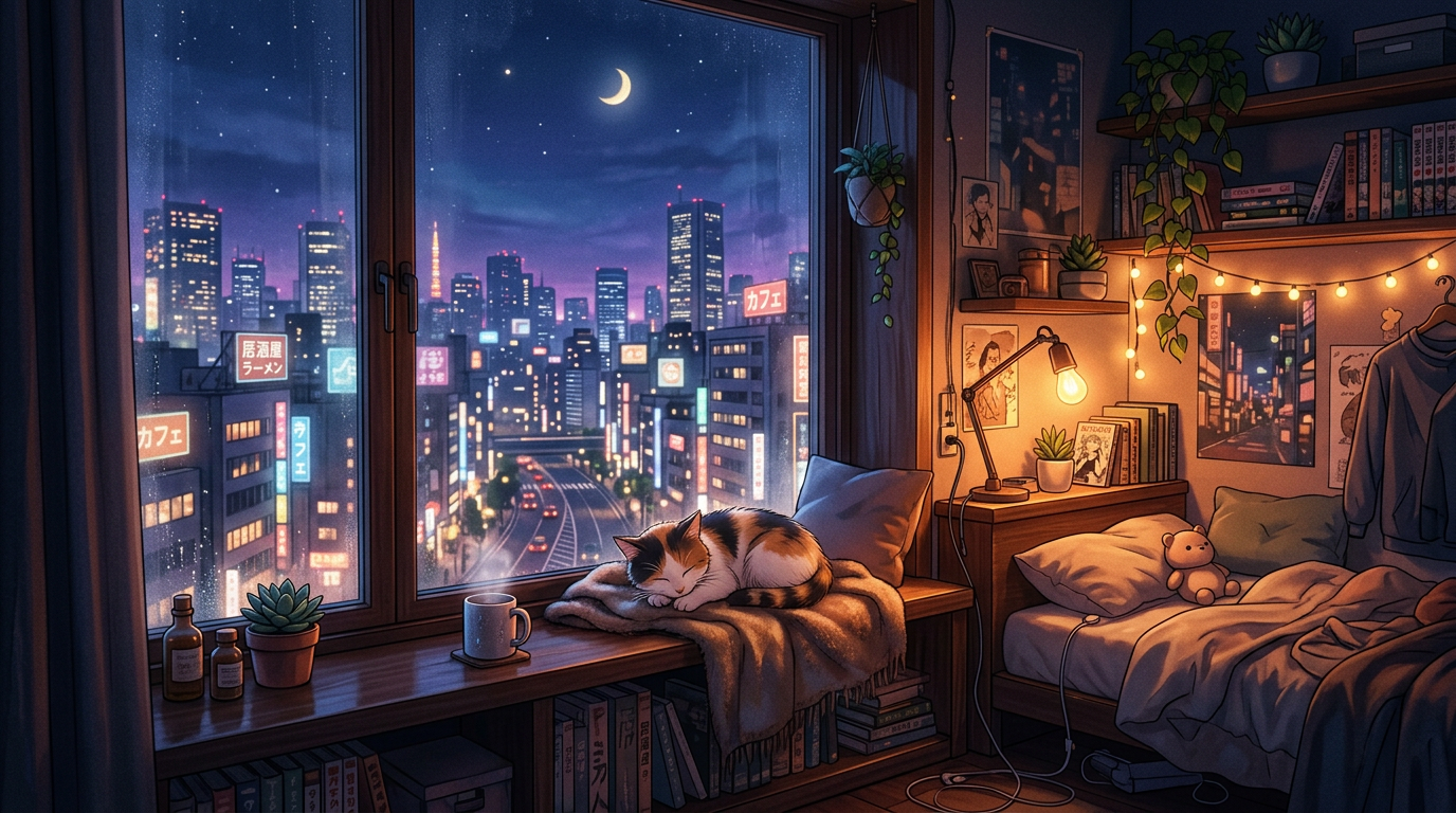 Anime lofi wallpaper — soft, calm