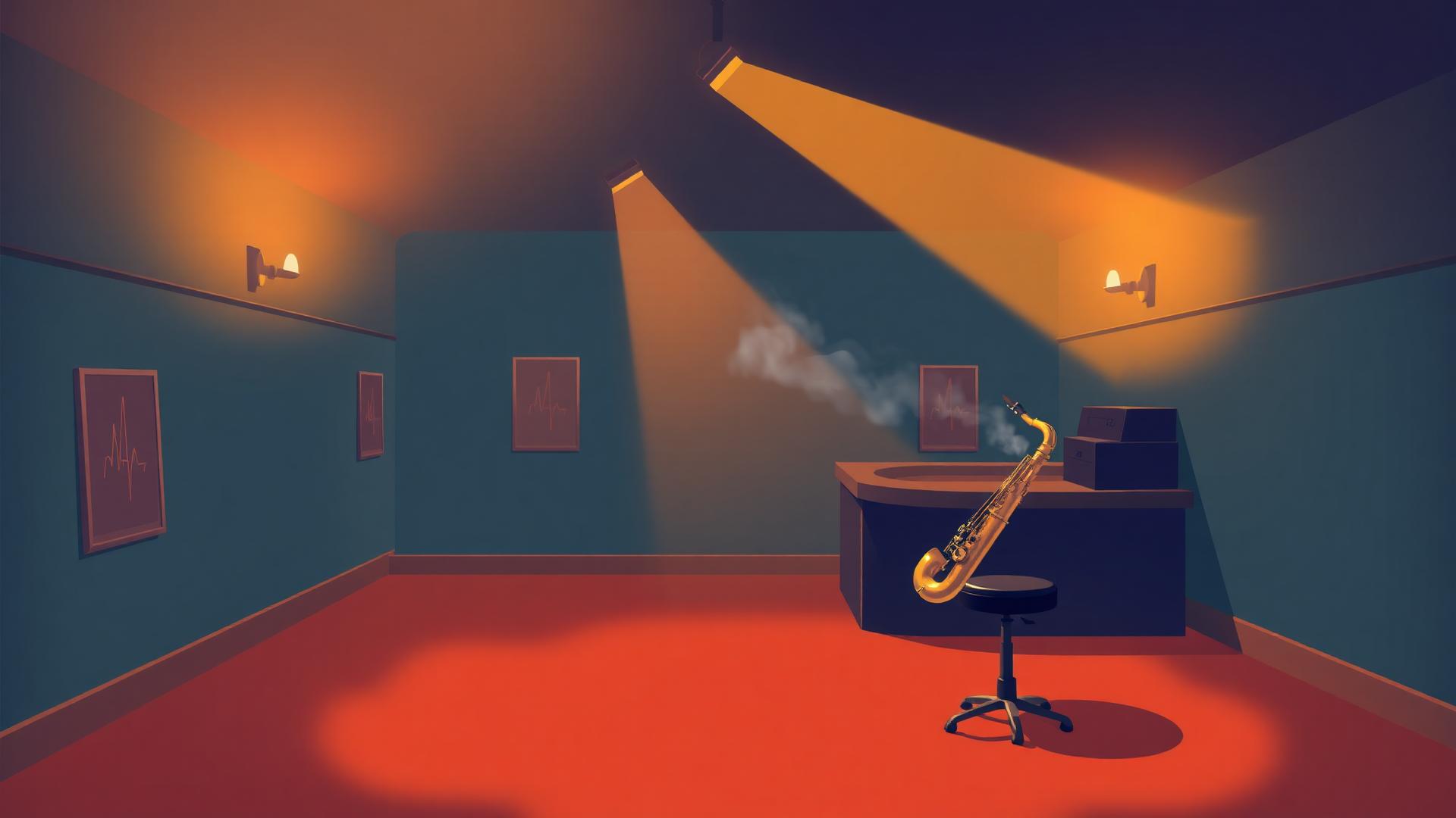 Jazzhop lofi wallpaper — Dusty pianos, brushed drums, smoky rooms.