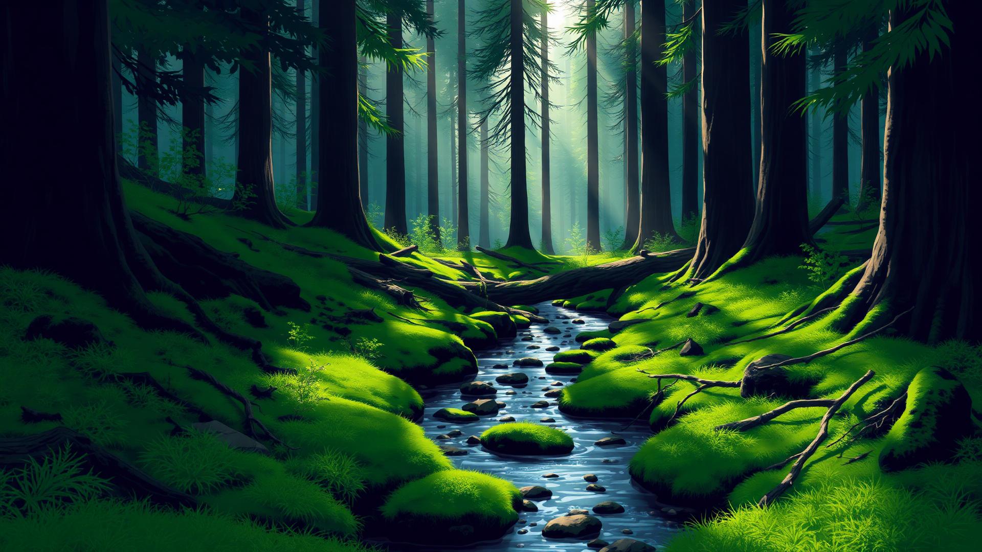 Nature lofi wallpaper — Rain, forests, and birdsong under the beats.